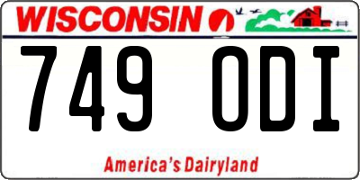 WI license plate 749ODI