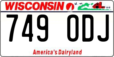 WI license plate 749ODJ