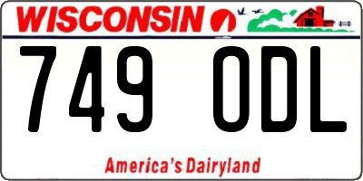 WI license plate 749ODL