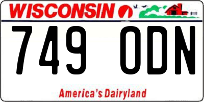 WI license plate 749ODN