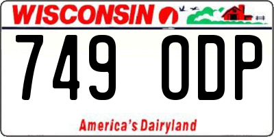 WI license plate 749ODP