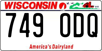 WI license plate 749ODQ