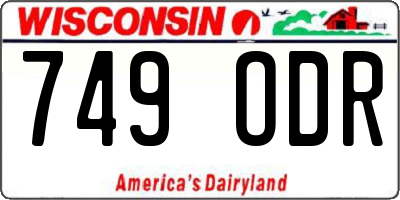 WI license plate 749ODR