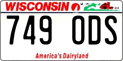 WI license plate 749ODS