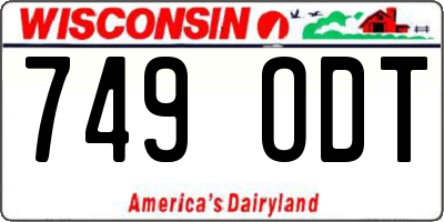 WI license plate 749ODT