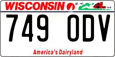 WI license plate 749ODV