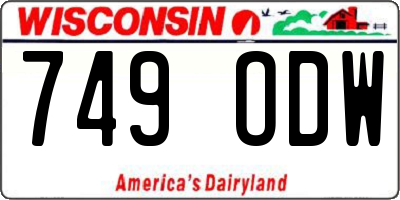 WI license plate 749ODW