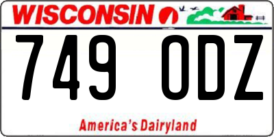 WI license plate 749ODZ