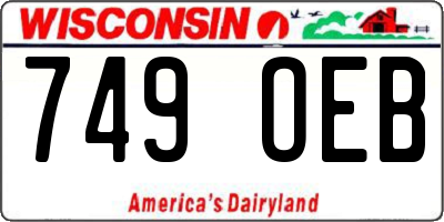 WI license plate 749OEB