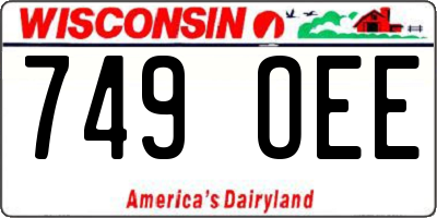 WI license plate 749OEE