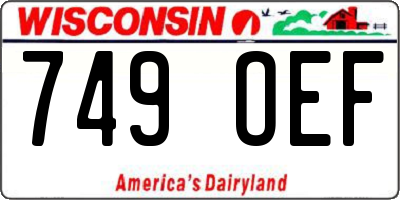 WI license plate 749OEF