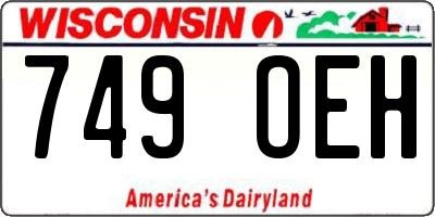 WI license plate 749OEH