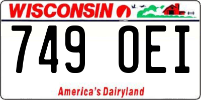 WI license plate 749OEI
