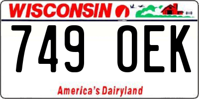 WI license plate 749OEK