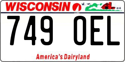 WI license plate 749OEL