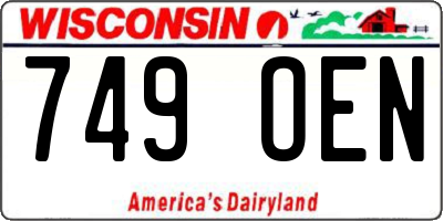 WI license plate 749OEN
