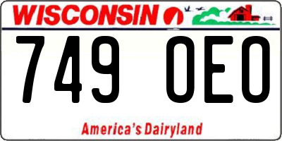 WI license plate 749OEO