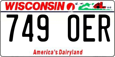 WI license plate 749OER