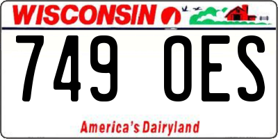 WI license plate 749OES