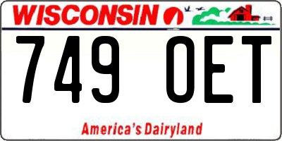 WI license plate 749OET
