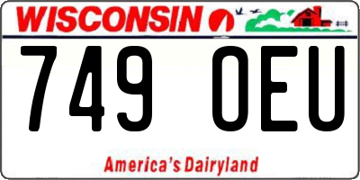 WI license plate 749OEU