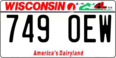 WI license plate 749OEW