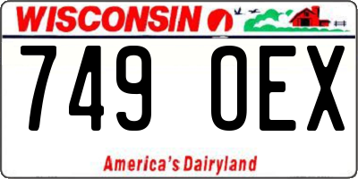 WI license plate 749OEX