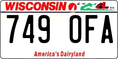 WI license plate 749OFA