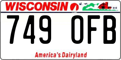 WI license plate 749OFB