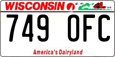 WI license plate 749OFC