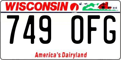 WI license plate 749OFG