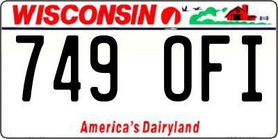 WI license plate 749OFI