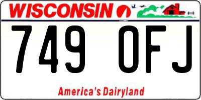 WI license plate 749OFJ