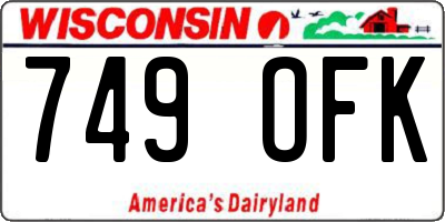 WI license plate 749OFK
