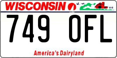 WI license plate 749OFL