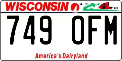 WI license plate 749OFM
