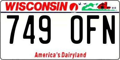 WI license plate 749OFN