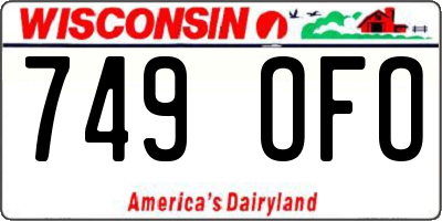 WI license plate 749OFO
