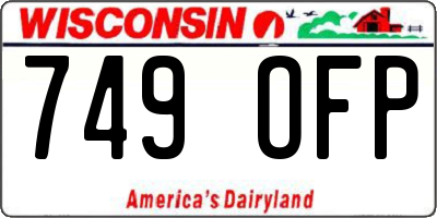 WI license plate 749OFP