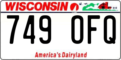 WI license plate 749OFQ