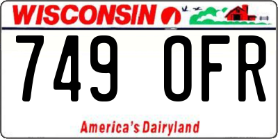 WI license plate 749OFR