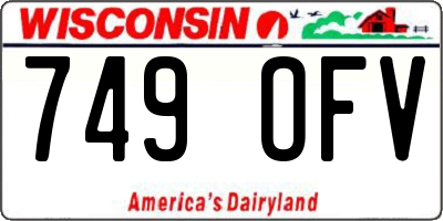 WI license plate 749OFV