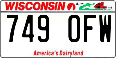 WI license plate 749OFW
