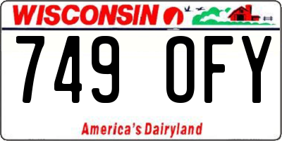 WI license plate 749OFY