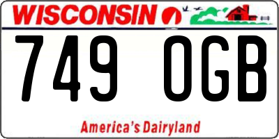 WI license plate 749OGB