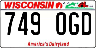 WI license plate 749OGD