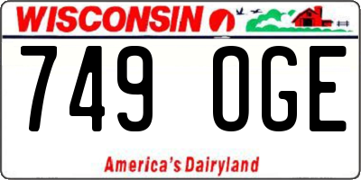 WI license plate 749OGE