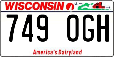WI license plate 749OGH