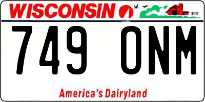 WI license plate 749ONM