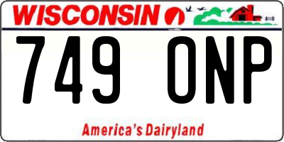 WI license plate 749ONP